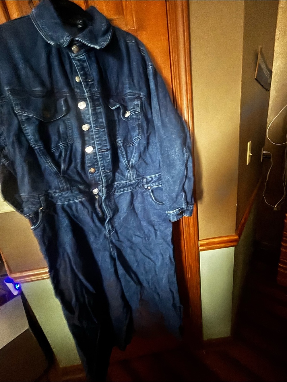 Eloquii Women’s Dark Blue Denim Jumpsuit - Picture 2 of 4